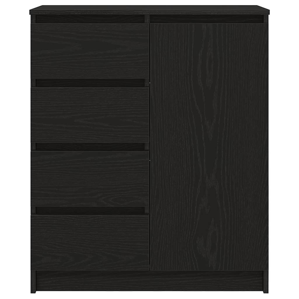 Sideboard with Drawers Black Oak 71x35x84 cm Engineered Wood